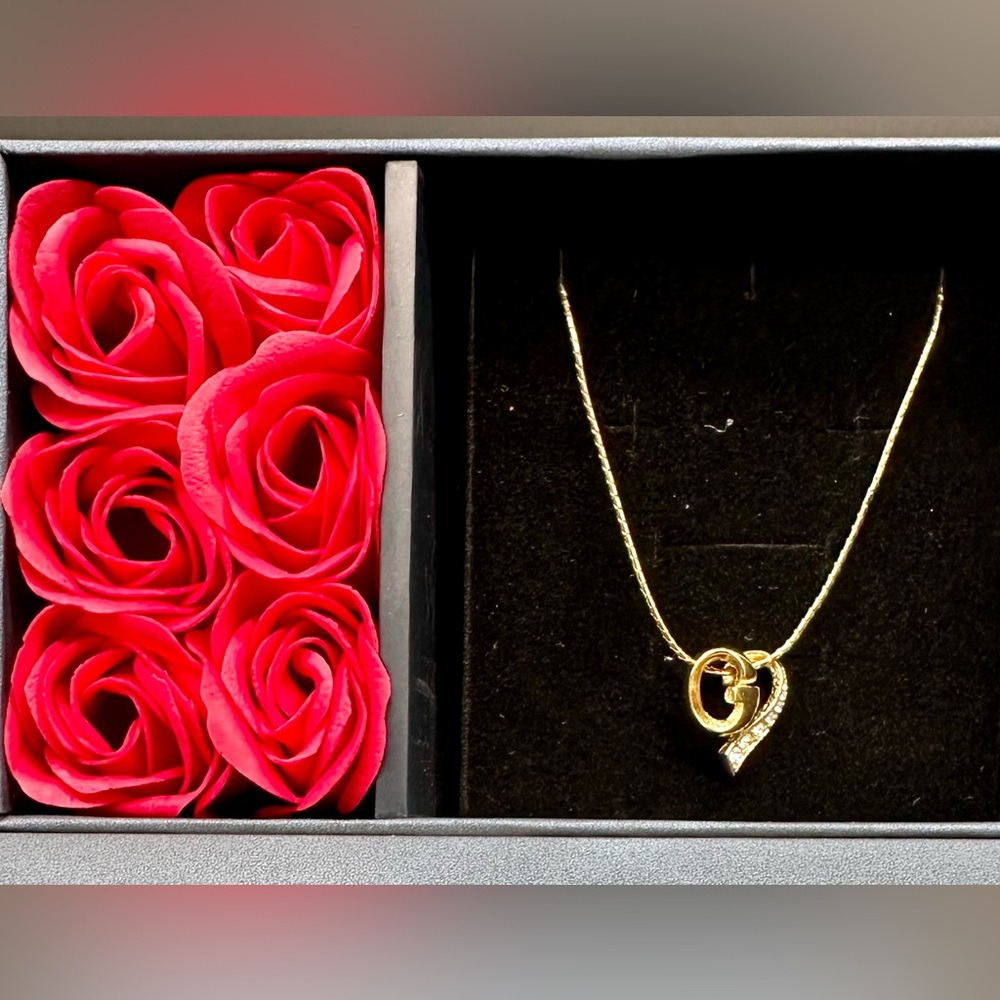 *SOLD* Vintage Givenchy crystal rhinestone Necklace Heart Motif Logo